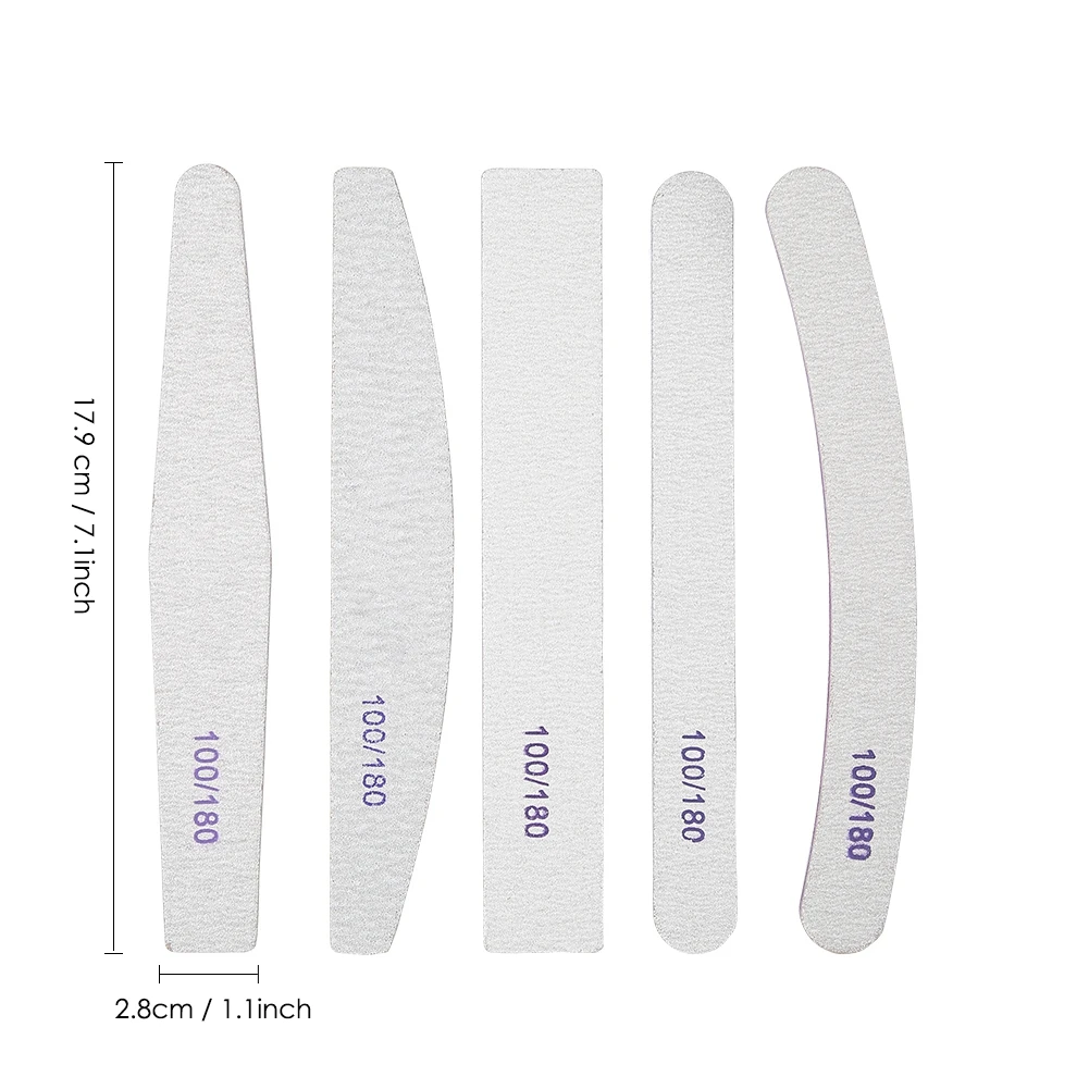 5 шт. двухсторонняя шлифовальная буферизация наклеки для ногтей пилки профессиональный маникюрный Блок шлифовальный полировальный