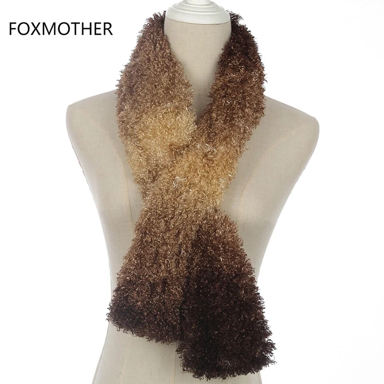 FOXMOTHER новая зимняя мода мягкий серый кофе красный искусственный флис шеи теплый воротник шарф для женщин - Цвет: Camel