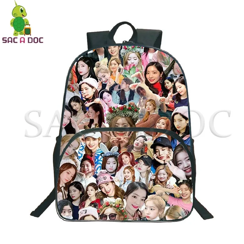 

Kpop Twice Backpacks Women Men Laptop Bagpack CHEER UP Sana Chae Students School Bags for Teenagers Travel Rucksack Fans Gift
