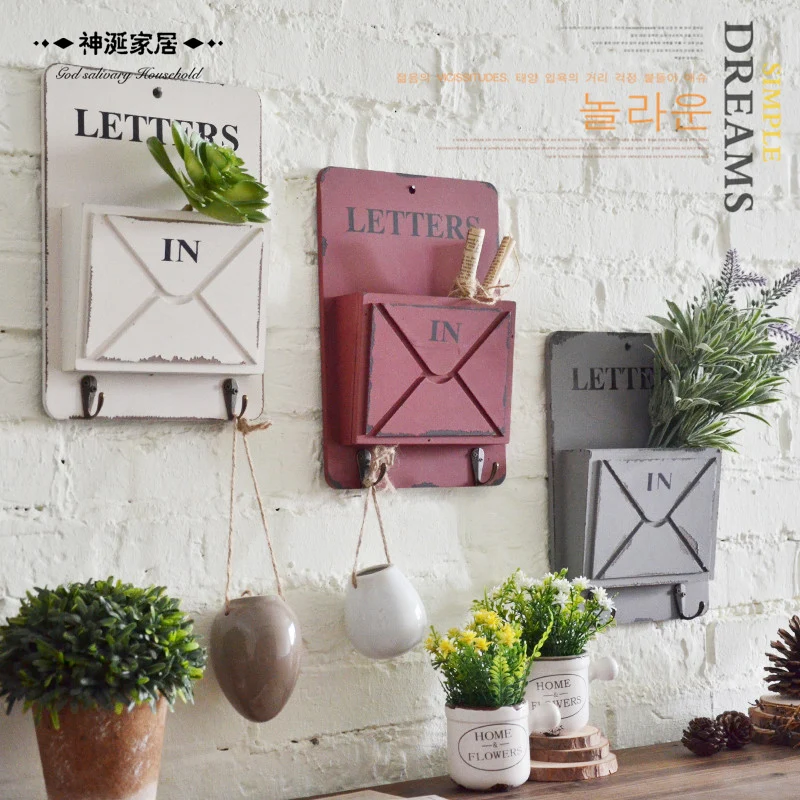 

Rural retro wooden decorative box wall hanging frame Home Furnishing room key storage box