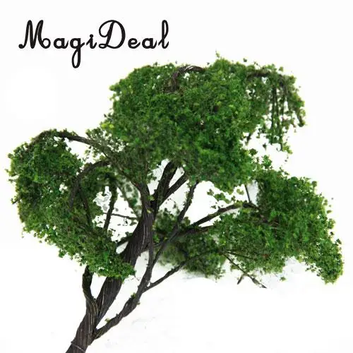 MagiDeal 1Pc 12cm Scenery Street Railway Railroad GreenScene Landscape Model Elm Tree for House Park Garden Layout Child Toy