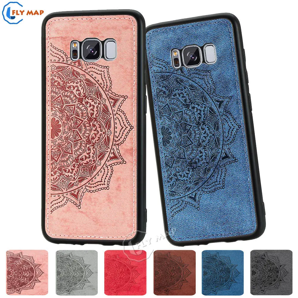 New Fabric Canvas Silicon Phone Case for Samsung Galaxy S8 Plus S8Plus S8+ G955F G955FD SM-G955FD Cloth Texture Protective Cover |