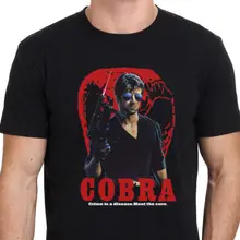COBRA Sylvester Stallone, Винтажная футболка из фильма, мужская, хлопок, короткий рукав, с принтом, Повседневная футболка, США Размер S-3XL