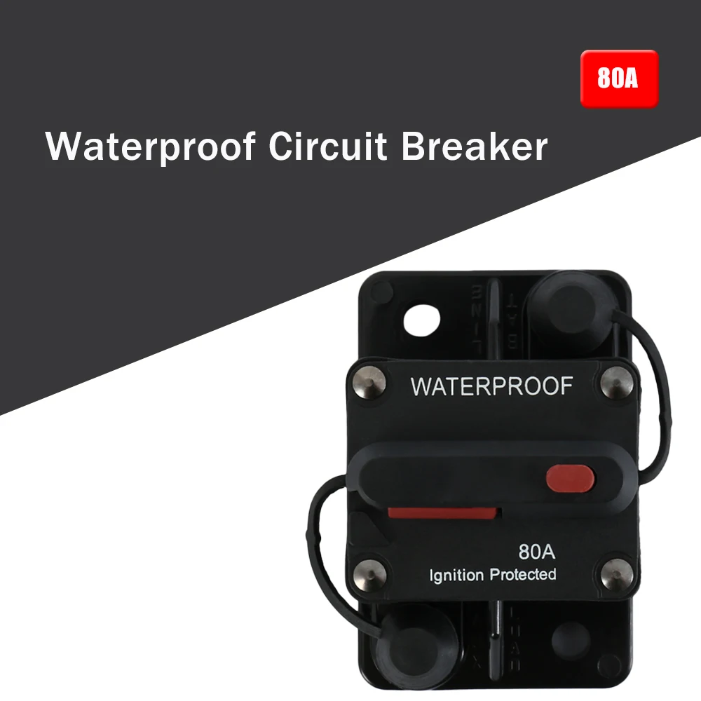 

80A AMP Circuit Breaker 12V 24 Volt IP67 Waterproof Manual Reset Switch