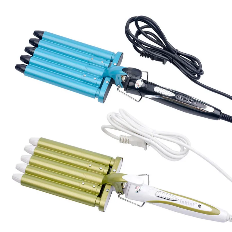 

Professional Salon Ceramic Coating Hair Curling Irons Temperature Adjustment Wand Curler Crimper Corrugated Wave Styling Tools