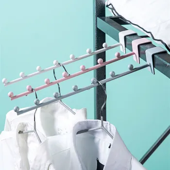 

Clothes Rack Multifunctional Space Saving Metal Hangers Clothes Hanging Storage Shelf Iron Bed Side Hooks Home Storage Racks