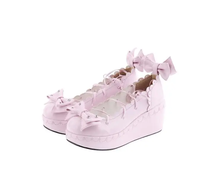 Lolita 33 rose 47 Chaussures De Princesse Coins Partie Femme Mori Robe Fille Empreinte Hauts Femmes blue blanc Noir Cosplay Talons Pl Bowtie Angélique Pompes Dame qIwUgAc