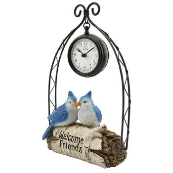 

Creative Blue Parrot Iron Table Clock Decorative Clock Parrot Desk Clock Home Office Livingroom Decor Decorations Hot Sale