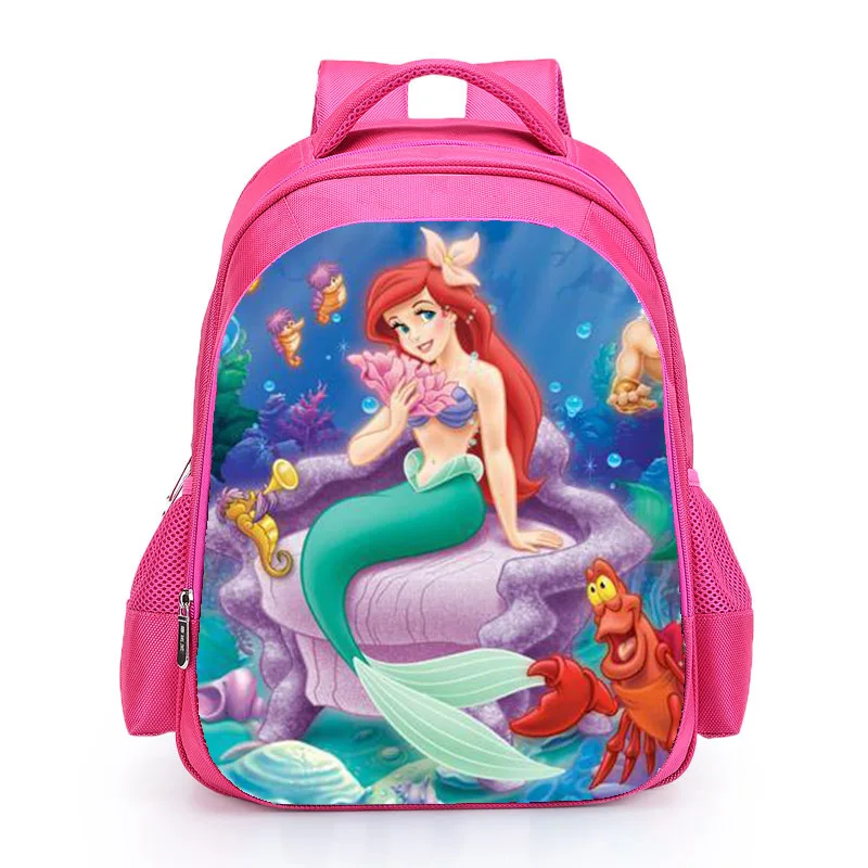 

New Fashion Princess Backpack The Little Mermaid Ariel Girls Nylon Pink School Bags Kids Backpack Bag For Children Mochilas