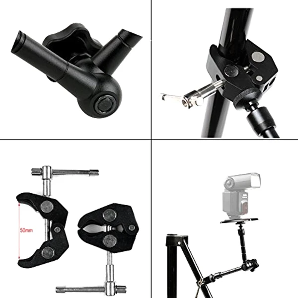 

11 Inch Adjustable Articulating Israeli Friction Magic Arm Video Rig Camera Clamp Mount Compatible For Gopro Sony Action Camer