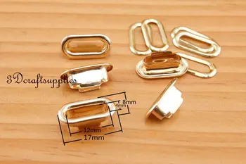 

eyelets copper with washer grommets light gold oval 40 sets12 mm CK54