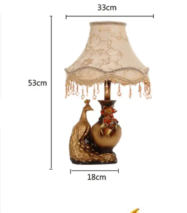 Европейский роскошный Настольный светильник s ретро короткий смоляный Павлин прочный Настольный светильник классический декоративный Настольный светильник s