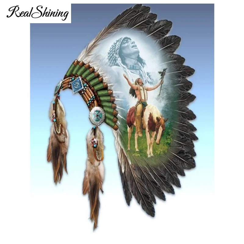 

Diamond Embroidery Native American men Full Square/round 5d diy diamond painting Sale 3d Picture of Rhinestone Mosaic FS5400
