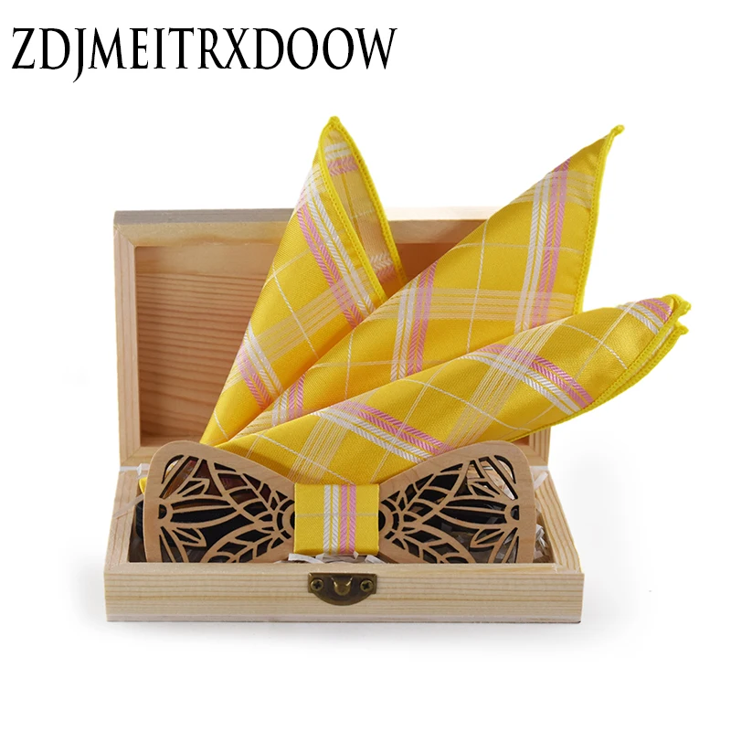 Новинка Мужская Шкатулка для аксессуаров галстук набор Галстуки бабочка галстуки Запонки Карманный квадратный шейный платок бабочка набор деревянных коробок