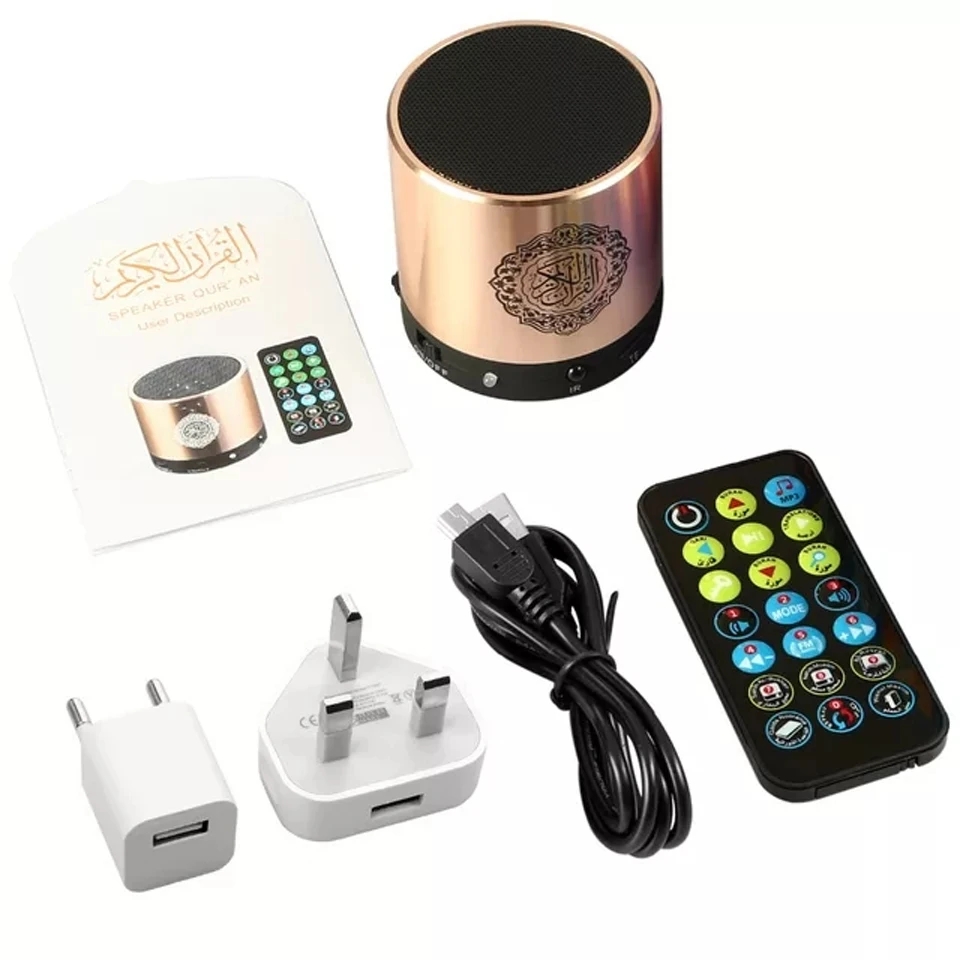 Портативный Quran динамик Equantu SQ200 MP3 плеер 8 ГБ TF FM Коран переводчик USB