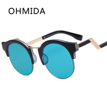 OHMIDA Estilo gafas de Sol para Hombres Mujeres de la Marca de La Vendimia Gafas de Sol de Verano Plana Tapas de Lentes de gafas de sol gafas feminino