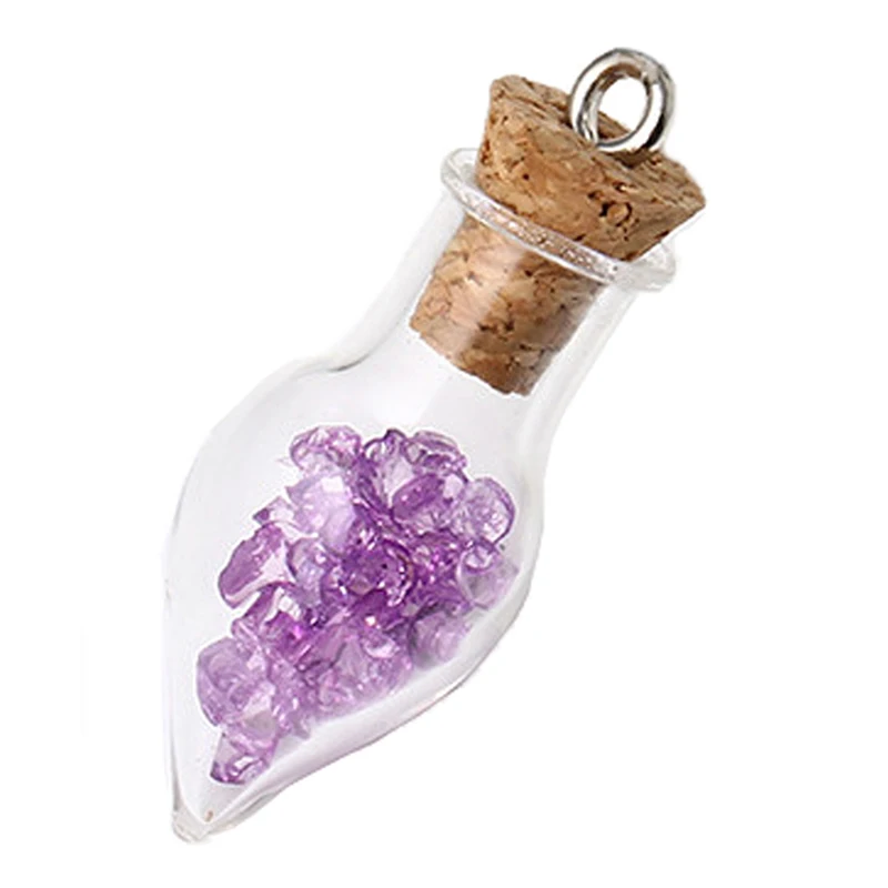 10x Tiny Tear Drop Glass Bottle Dried Flower Cork Vial DIY