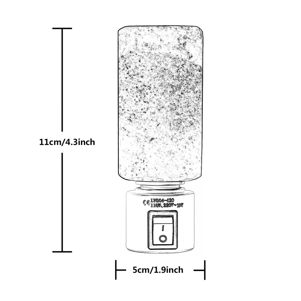 Oygroup мини-резной Природный Кристалл Гималайской соли лампа ночник(цилиндрической формы) illumilite лампа соль свет# OY17NL02