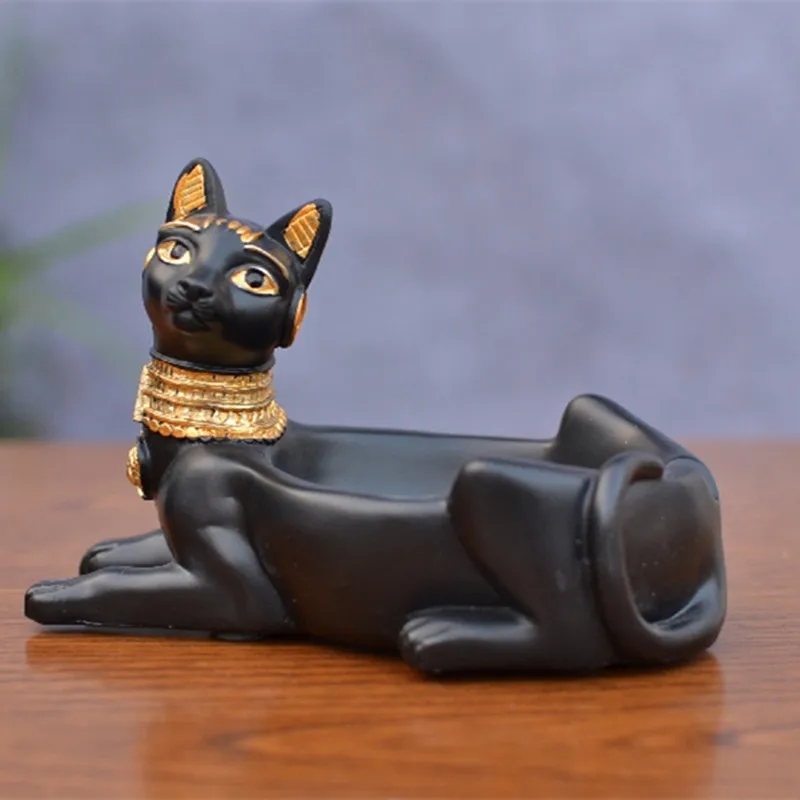 13X7.5X8.5CM Древний Египет кошка собака Бог пепельница фигурка животные Искусство Скульптура Смола искусство и ремесло украшение дома аксессуары креативный подарок R972 - Цвет: 13X7.5X8.5CM