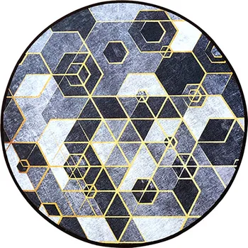 

Modern Geometry Flower Printed Round Bedroom Rugs Soft Non-slip Washable Durable Area Rug Flamingo Household Living Room Carpet