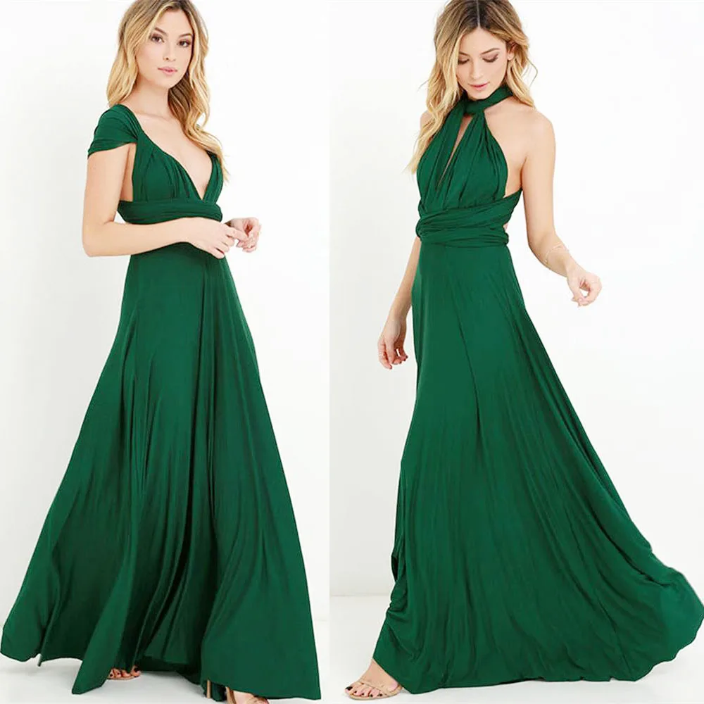 

2019 Sexy Long Dress Bridesmaid Formal Multi Way Wrap Convertible Infinity Maxi Dress Hollow Out Party Bandage Vestidos dress