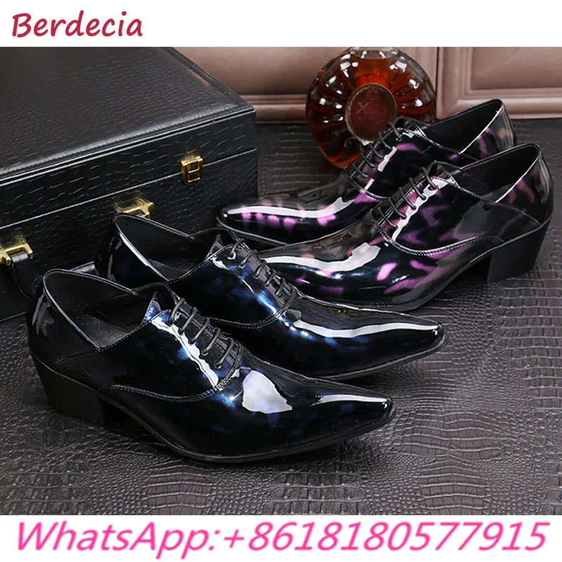 

Fashion Height Increasing Espadrilles Pointy Toe Men Shoes Man Moccasins Spring Autumn Attractive Lace-Up Chaussure Homme