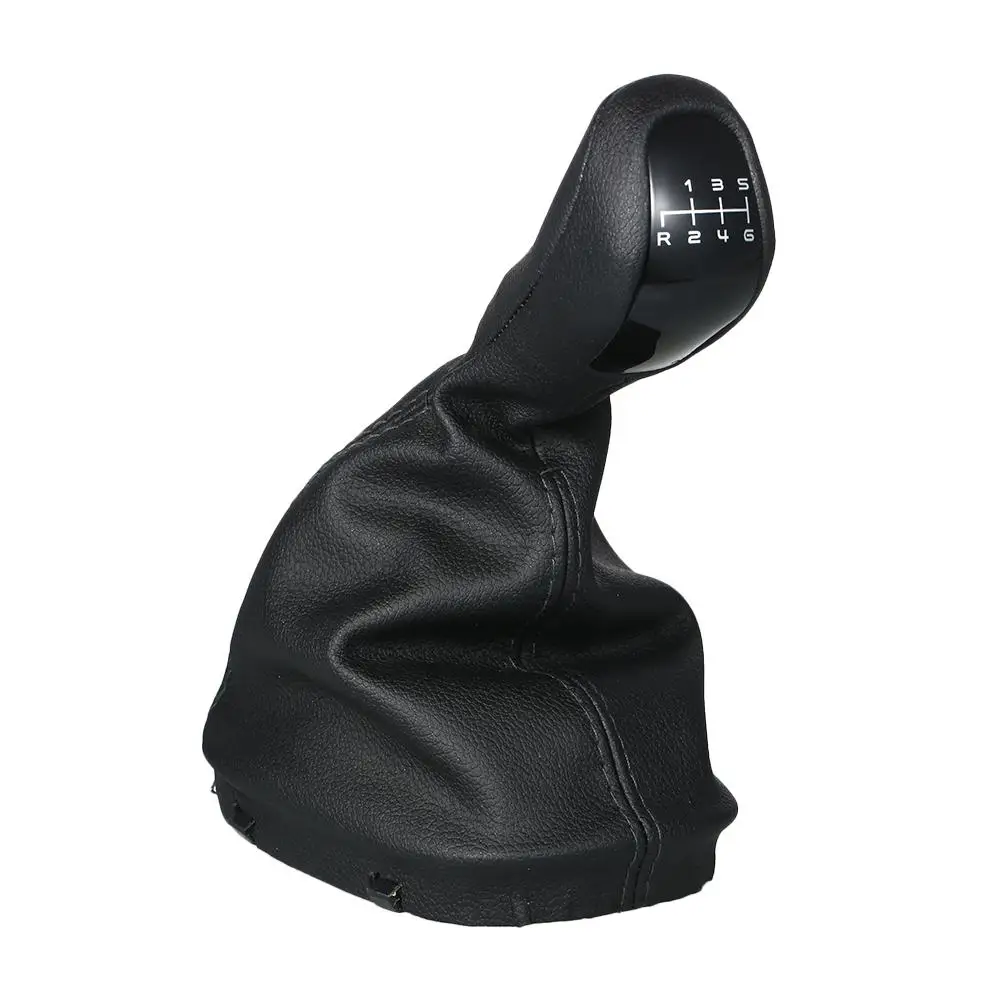 

6 Speed Car Gear Shift Knob Cover Leather Case Black For Mercedes-Benz Class C W203