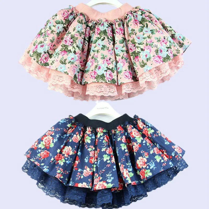 Children Tutu Girls Skirts Flowers Print Tutu Skirt Girls Summer Kids
