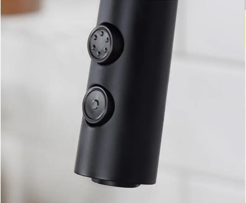 Черный латунный кухонный кран Pull out боковой опрыскиватель двойной Носик одинарная ручка смеситель для раковины кран 360 Вращение Кухонные