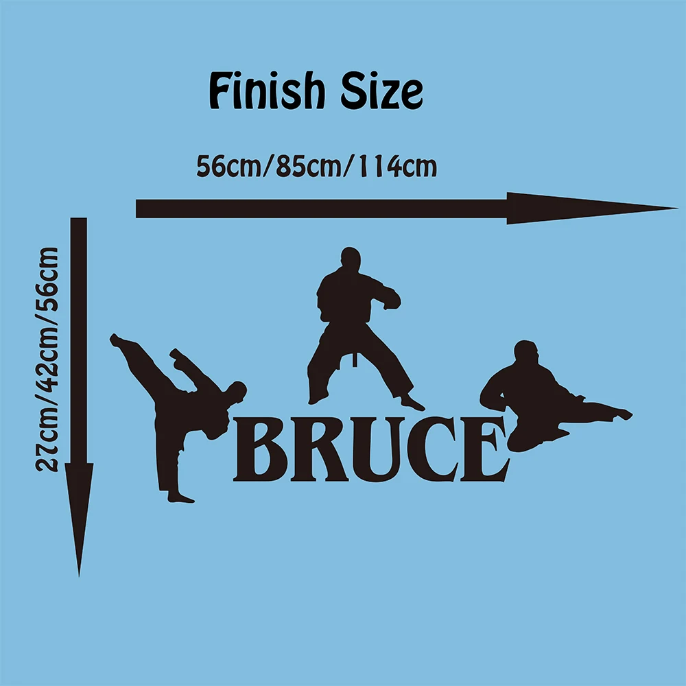 Custom Name Martial Karate  Taekwondo Wall Decal Boy Room Kids Room Personalized Boxing Judo Sport Wall Sticker Bedroom Vinyl (1)