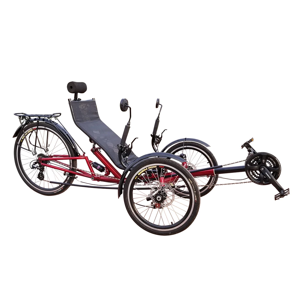 M009 трехколесный лежачий Головастик для взрослых с задней подвеской|trikes for adults|3