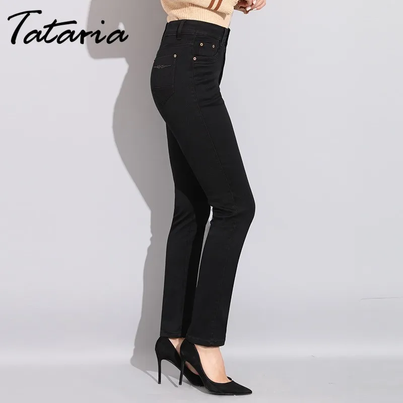 Tataria High Waist Women Black Jeans Plus Size Stretch Mom Skinny Jeans For Women Autumn Winter Jeans With High Waist Jean Femme Tataria High Waist Women Black Jeans Plus Size Stretch Mom Skinny Jeans For Women Autumn Winter Jeans With High Waist Jean Femme