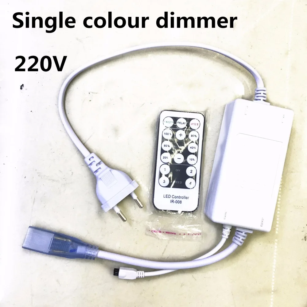 comprar Levou dimmer remoto IR controlador de iluminação dimmer switch 8 12mm Largura CCT dimmer para AC 220 v cor Única led luz de tira lâmpada