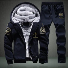 Для мужчин спортивный костюм комплект зимняя флисовая куртка с капюшоном+ штаны, толстовка комплект из 2 предметов толстовки спортивны