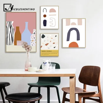 

Abstract Vase Minimalist Wall Art Canvas Geometric Poster Nordic Print Painting Simple Decorative Picture Modern Home Decoration