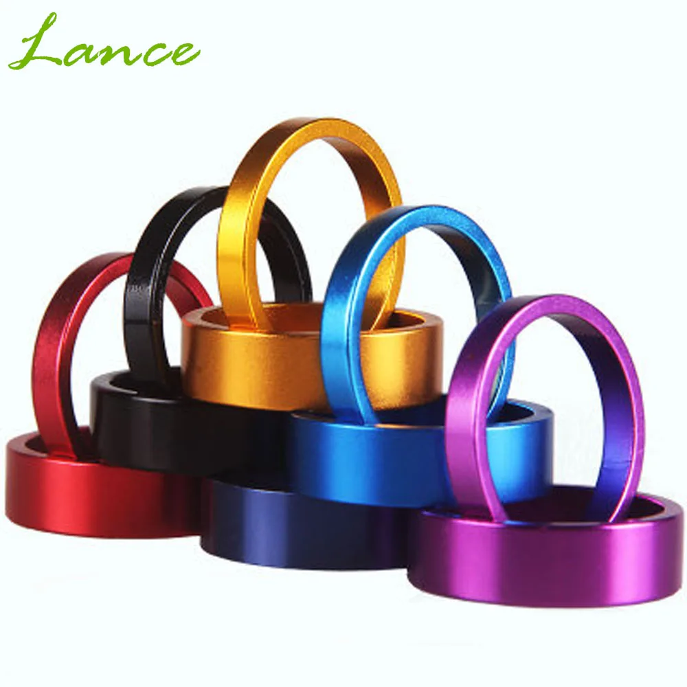 

4pcs Bicycle Spacers Mountain Bike 28.6mm Aluminum Fork Washer Cap Bicycle Spacer Stem Riser 5/10/15/20mm for Handlebar Headset