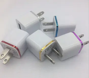 

100pcs/lot Colorful 1A US Plug AC Power Adapter Home Trave Wall single port USB Charger for iPhone 4 5 6 plus for Samsung HTC