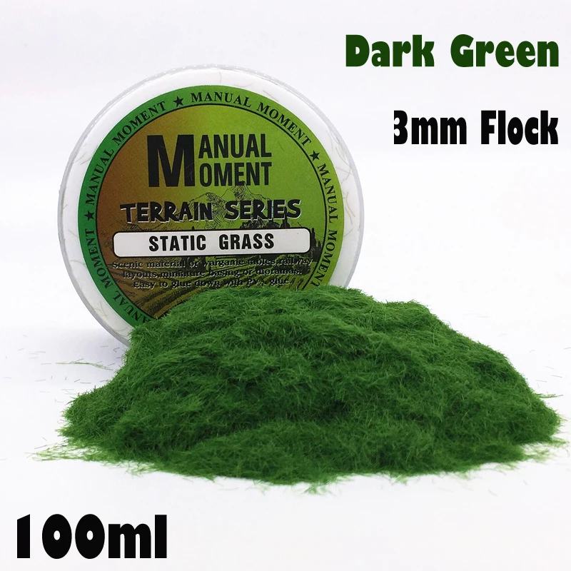 

Simulation Scene Model Materia Dark Green Turf Flock Lawn Nylon Grass Powder STATIC GRASS 3MM Modeling Hobby Craft Accessory