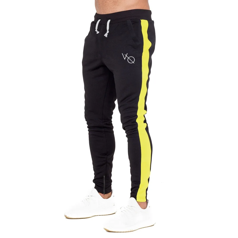 

2019 Gym Training Jogging Pants Mens Joggers Slim Fit Soccer Sweatpants Cotton Zipper Workout Running Tights Sport Trousers Men