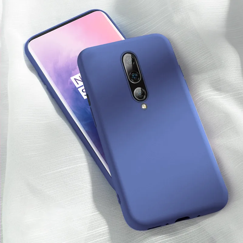 Чехол для oneplus 7 pro, силиконовая защитная задняя крышка MOFi 1+ 7, цветная защитная оболочка one plus 7 pro, защитный мягкий чехол - Цвет: dark blue