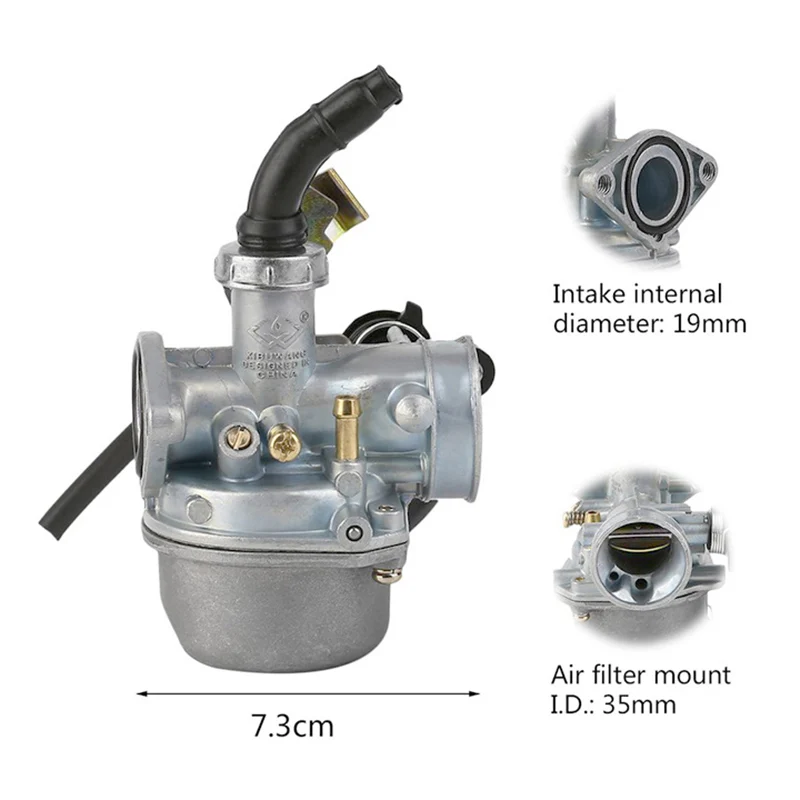 Профессиональный PZ19 серебро Карбюратор с кабельным дроссель для большинства 50cc 70cc 90cc 110cc 125cc 135cc квадроциклы велосипеды грязи идти картами