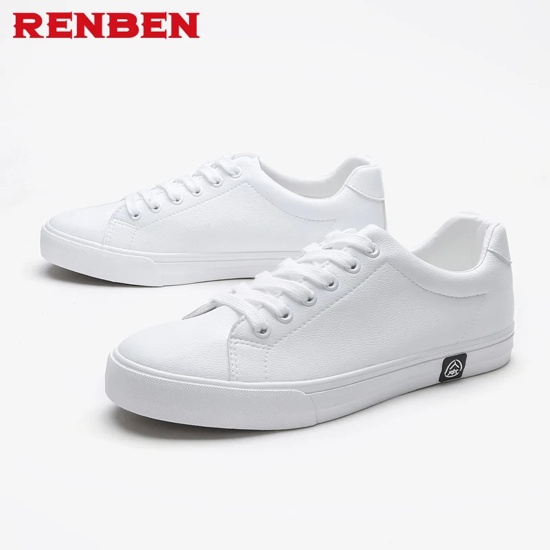 

Men casual shoes white solid shallow sneakers for boy lace-up man shoe 2019 new designer