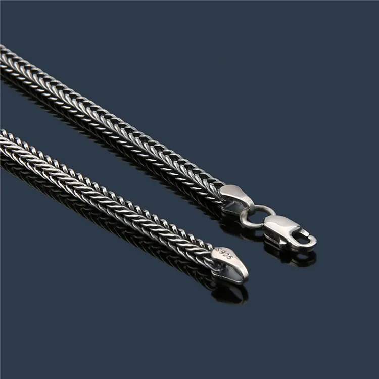 Настоящее чистое 925 пробы Серебряное ожерелье 2,8 мм толстая цепочка для мужчин подарок тайское серебряное длинное ожерелье LHYC13