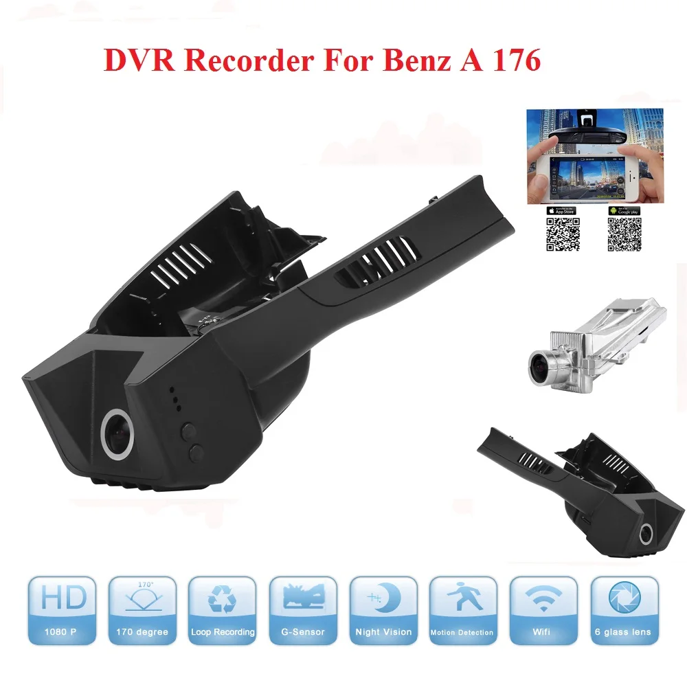 Wifi Car Camera For Benz A 176 DVR Dash Cam Night Vision Camcorder WDR Hidden Install With Aluminium Alloy Free Shipping | Автомобили и