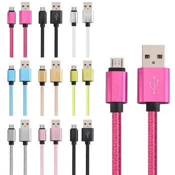 

1000pcs/lot 1m 3FT Micro V8 braided nylon cable Accessory Bundles for samsung s4 s6 s7 htc sony