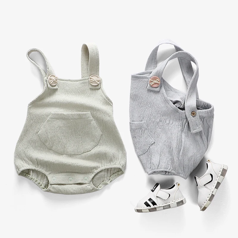 ¡Ropa de bebé! Mono de tirantes de Color sólido para bebé niña Niño de algodón y lino mono de 6-24 m para Ropa Bebe ¡Ropa de bebé! Mono de tirantes de Color sólido para bebé niña Niño de algodón y lino mono de 6-24 m para Ropa Bebe