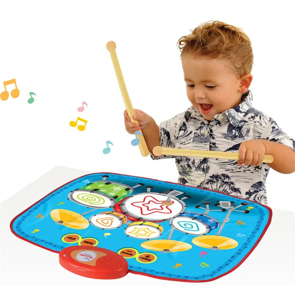 Musical Jazz Drum Mat Jazz Drum Music Blanket Carpet Educational Toy For Baby Drums Music Blanket Toys Early Education Gifts Boy