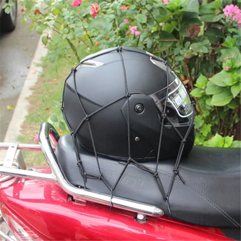 

Motorcycle Mesh Bag String Bag Luggage Net Rope Cargo Bungee Carrier 30*30cm Helmet Storage Organiser Motorcycle Accessories