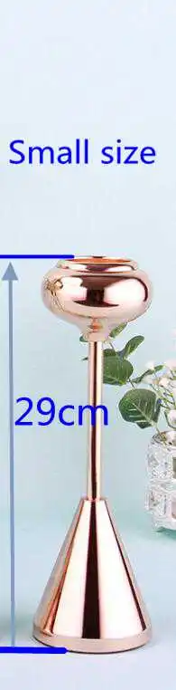 Мода розовое золото 1 легкий металлический подсвечник Золотая свеча держать металлические подсвечники для стола центральный декоративный фонарь ZT152 - Цвет: 1pcs small size