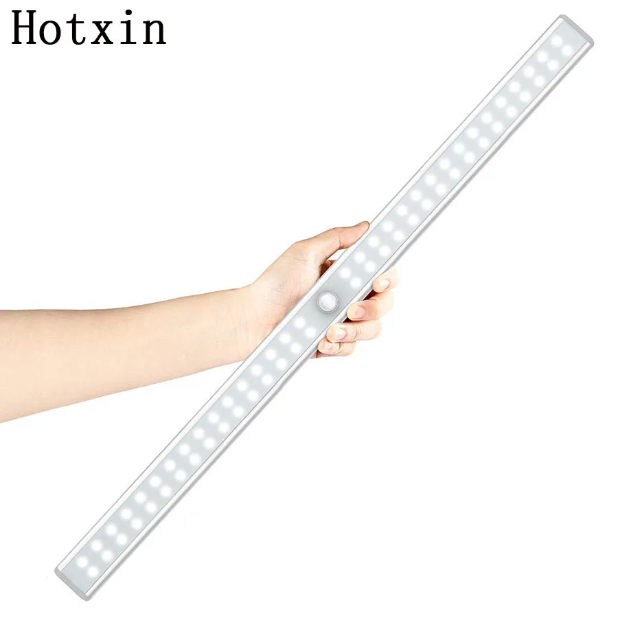 Koop 20 36 64 LEDs USB Oplaadbare LED Onder Kast Licht PIR Motion Sensor Kast Closet Nachtlampje voor garderobe Kast Keuken